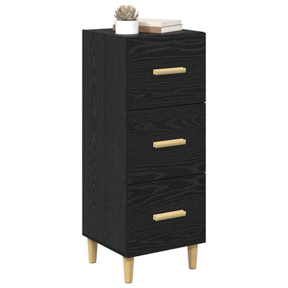 Sideboard Schwarz Eichen-Optik 34,5 x 34 x 90 cm Holzwerkstoff