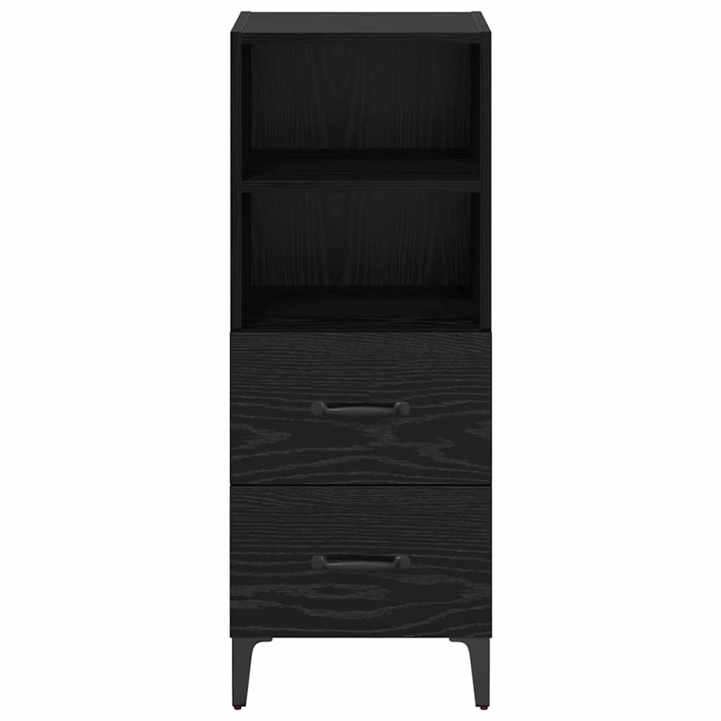 Sideboard Schwarz Eichen-Optik 34 x 34,5 x 90 cm Holzwerkstoff