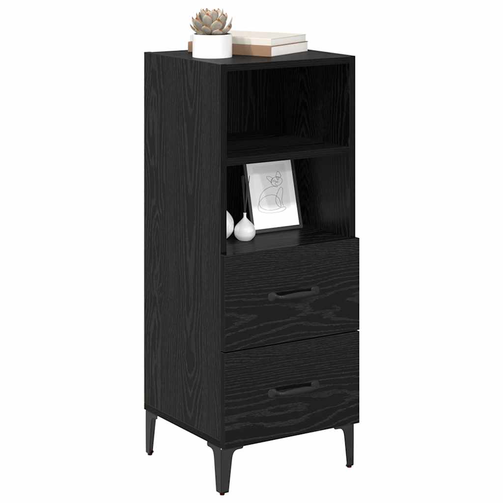 Sideboard Schwarz Eichen-Optik 34 x 34,5 x 90 cm Holzwerkstoff