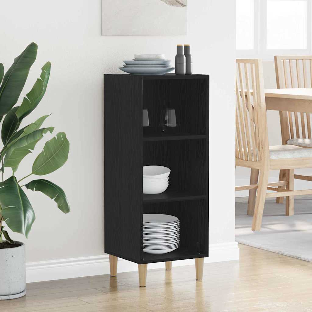 Sideboard Schwarz Eichen-Optik 32,5 x 34,5 x 90 cm