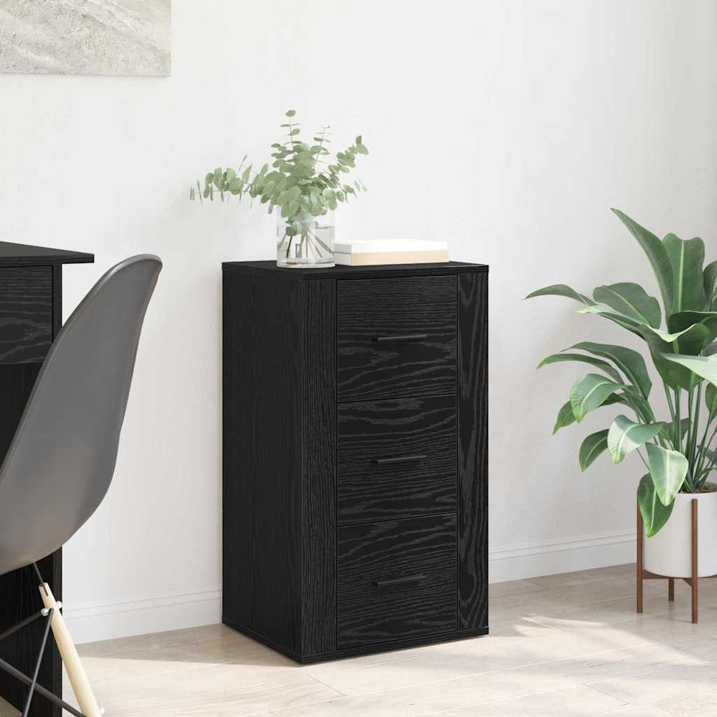 Sideboard Schwarz Eichen-Optik 40 x 33 x 70 cm Holzwerkstoff