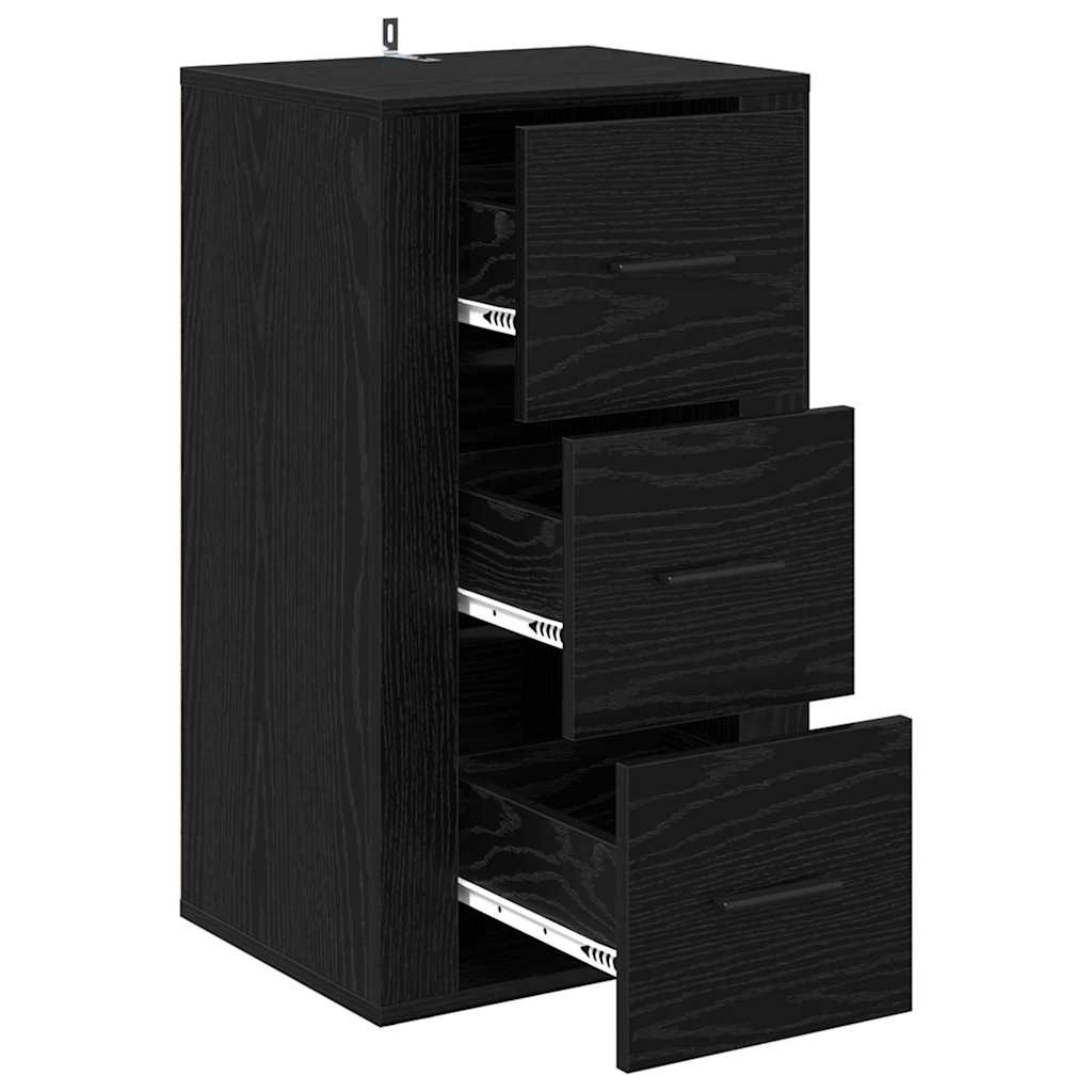 Sideboard Schwarz Eichen-Optik 40 x 33 x 70 cm Holzwerkstoff