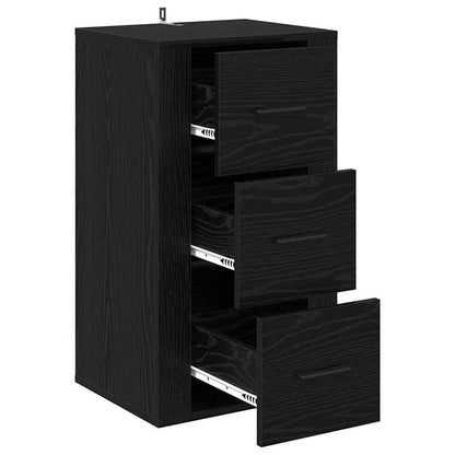 Sideboard Schwarz Eichen-Optik 40 x 33 x 70 cm Holzwerkstoff