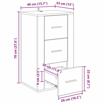 Sideboard Schwarz Eichen-Optik 40 x 33 x 70 cm Holzwerkstoff