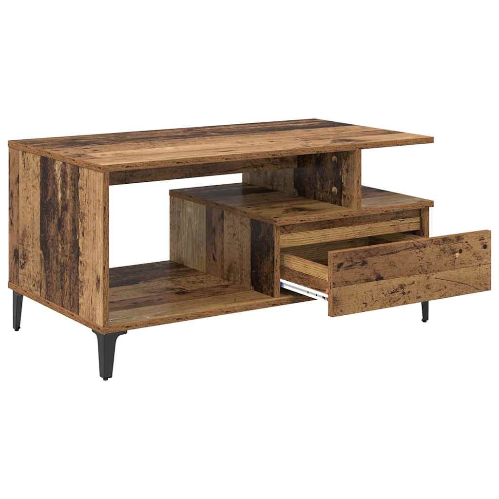 Couchtisch mit Schubladen Altholz 90 x 49 x 45 cm Holzwerkstoff