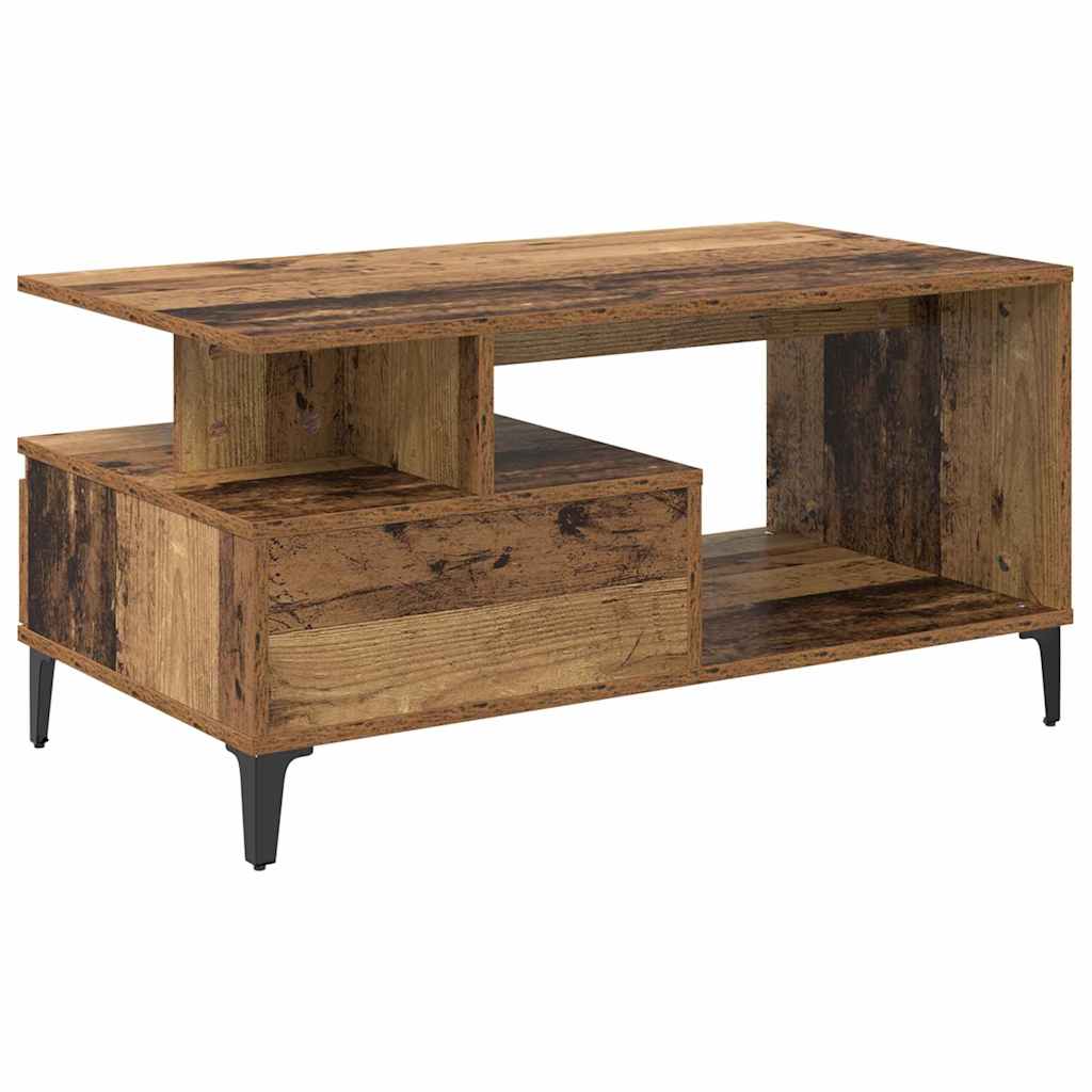 Couchtisch mit Schubladen Altholz 90 x 49 x 45 cm Holzwerkstoff