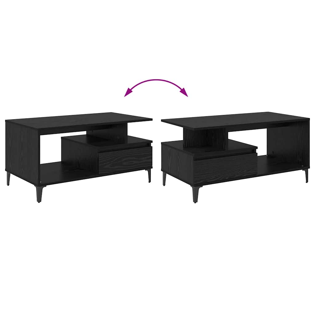 Couchtisch Schwarz Eichen-Optik 90 x 49 x 45 cm Holzwerkstoff