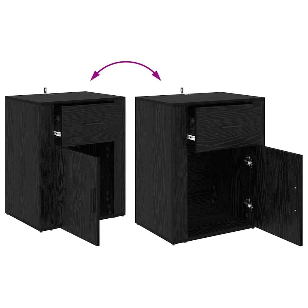 Nachttisch Schwarz Eichen-Optik 50 x 36 x 60 cm Holzwerkstoff