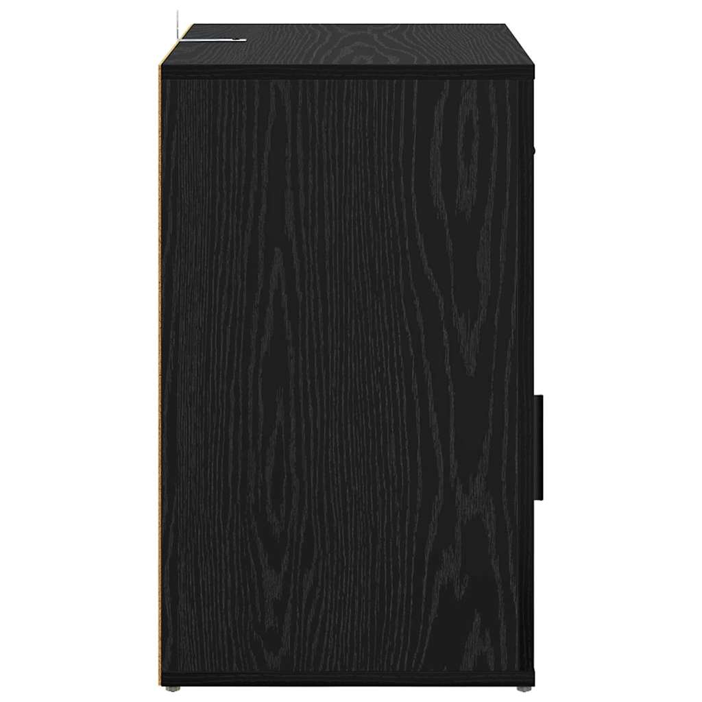 Nachttisch Schwarz Eichen-Optik 50 x 36 x 60 cm Holzwerkstoff