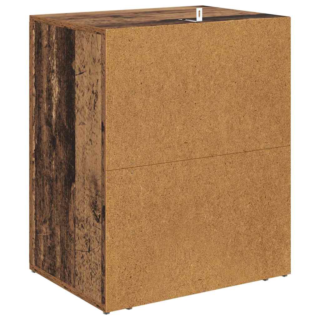 Nachttisch mit Schubladen Altholz 50 x 36 x 60 cm Holzwerkstoff