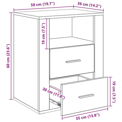 Nachttisch mit Schubladen Altholz 50 x 36 x 60 cm Holzwerkstoff