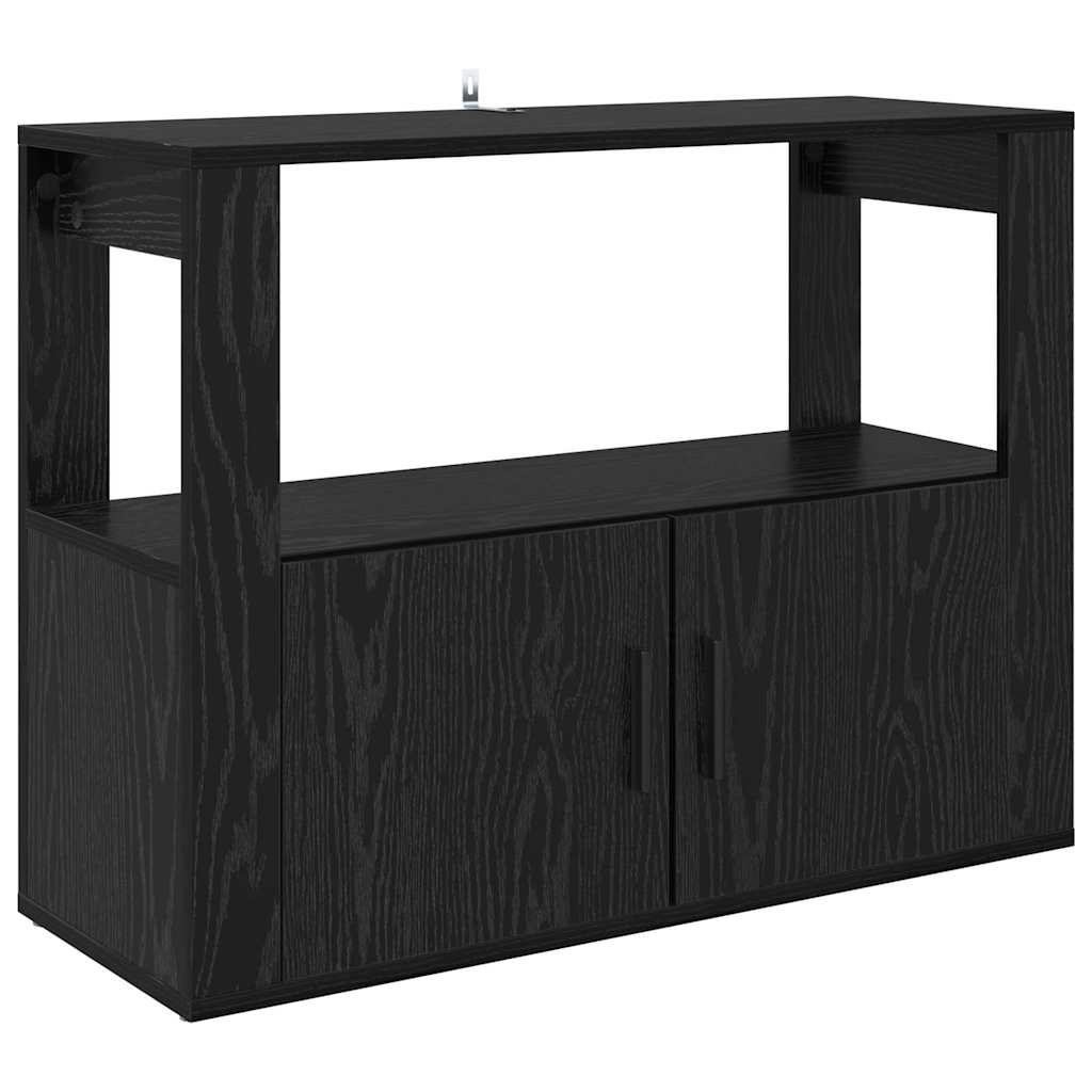 Sideboard Schwarz Eichen-Optik 80 x 30 x 60 cm Holzwerkstoff
