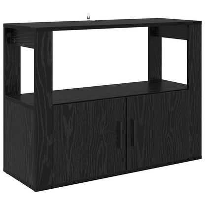 Sideboard Schwarz Eichen-Optik 80 x 30 x 60 cm Holzwerkstoff