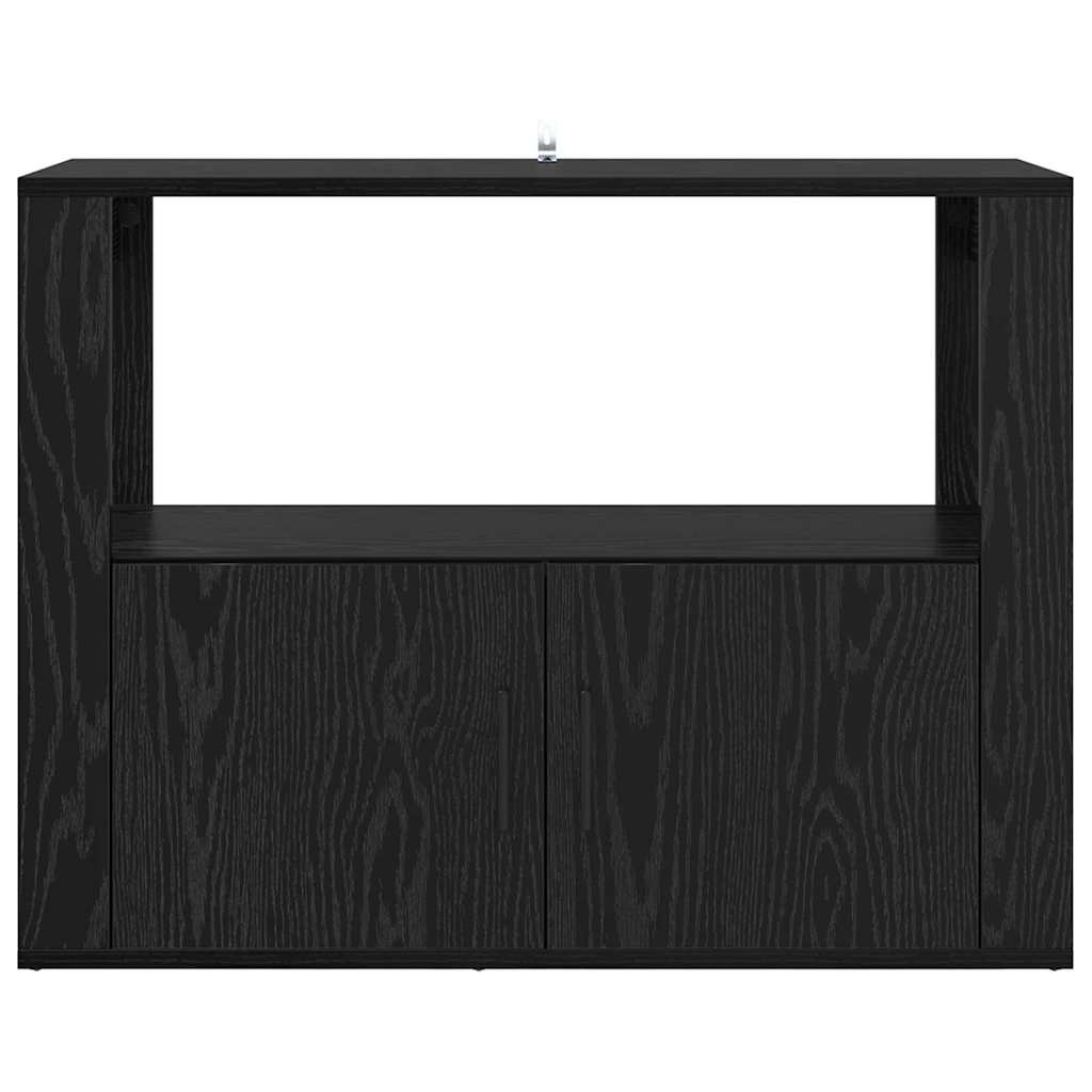 Sideboard Schwarz Eichen-Optik 80 x 30 x 60 cm Holzwerkstoff