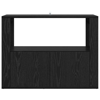 Sideboard Schwarz Eichen-Optik 80 x 30 x 60 cm Holzwerkstoff