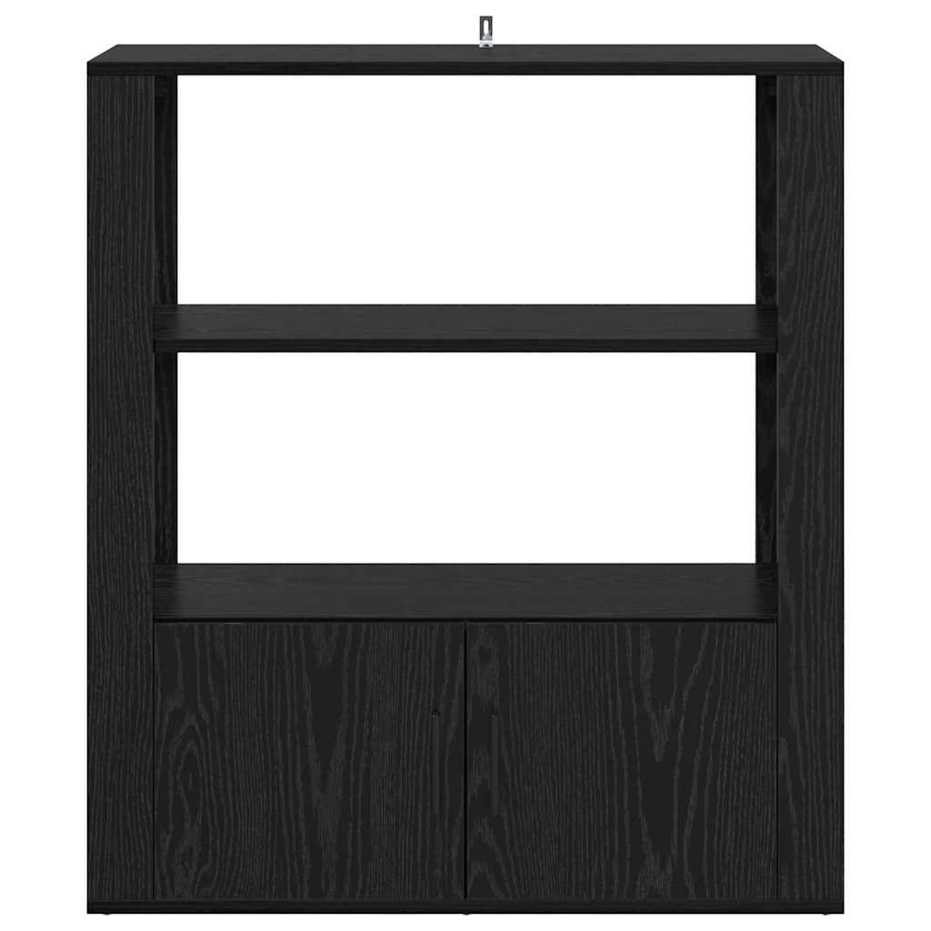 Sideboard Schwarz Eichen-Optik 30 x 80 x 90 cm Holzwerkstoff