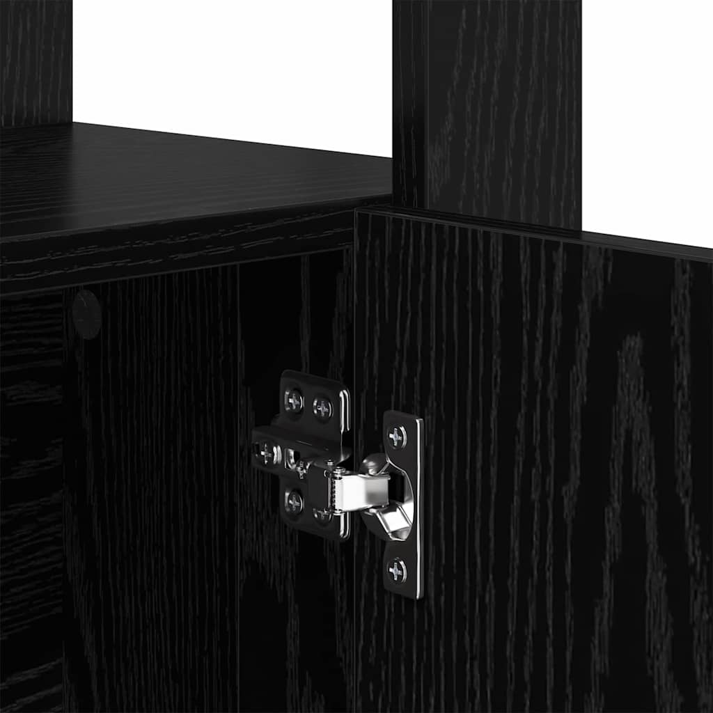 Sideboard Schwarz Eichen-Optik 30 x 80 x 119.5 cm Holzwerkstoff