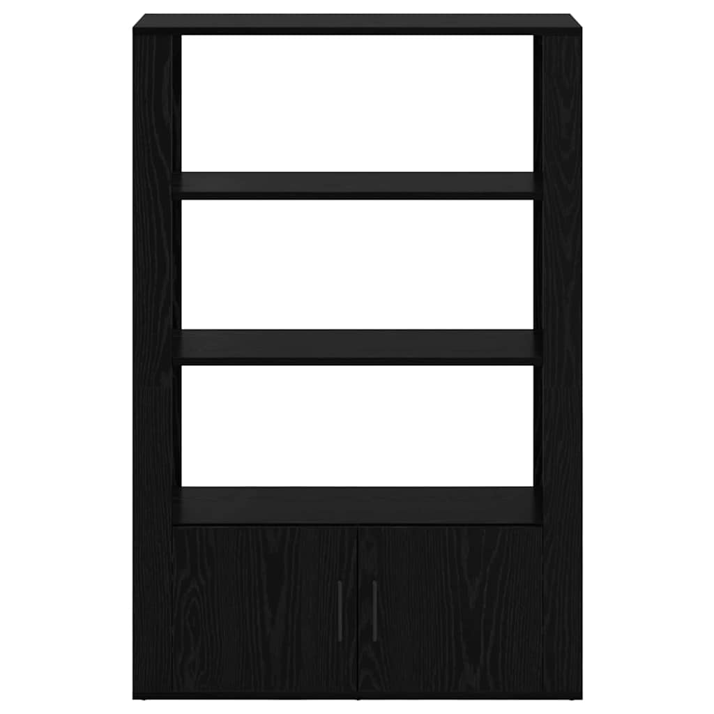 Sideboard Schwarz Eichen-Optik 30 x 80 x 119.5 cm Holzwerkstoff