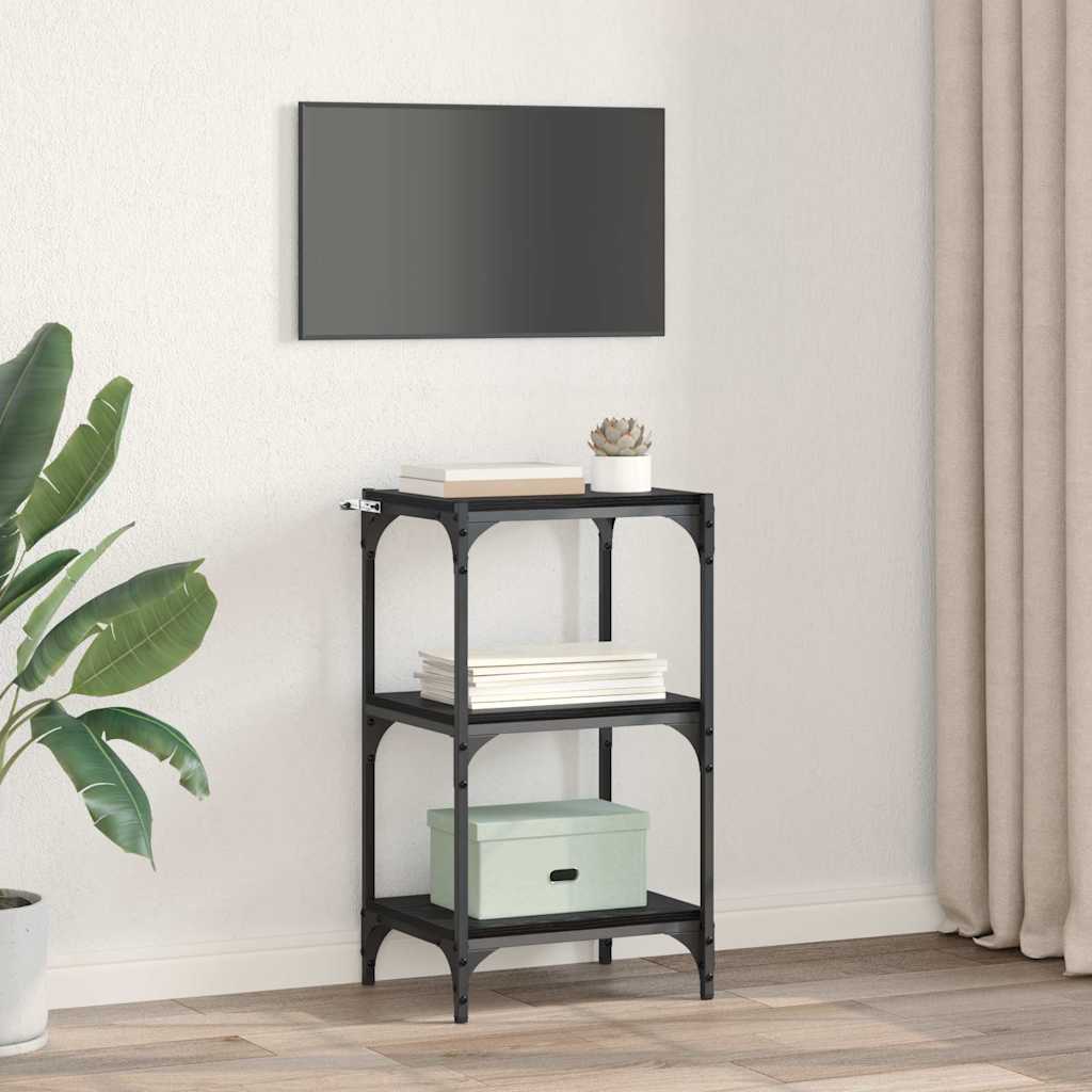 Bücherregal Schwarz Eichen-Optik 40 x 33 x 70,5 cm