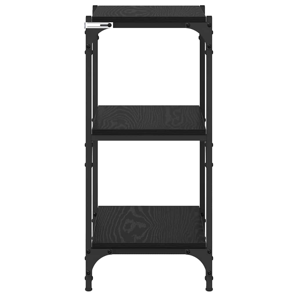 Bücherregal Schwarz Eichen-Optik 40 x 33 x 70,5 cm