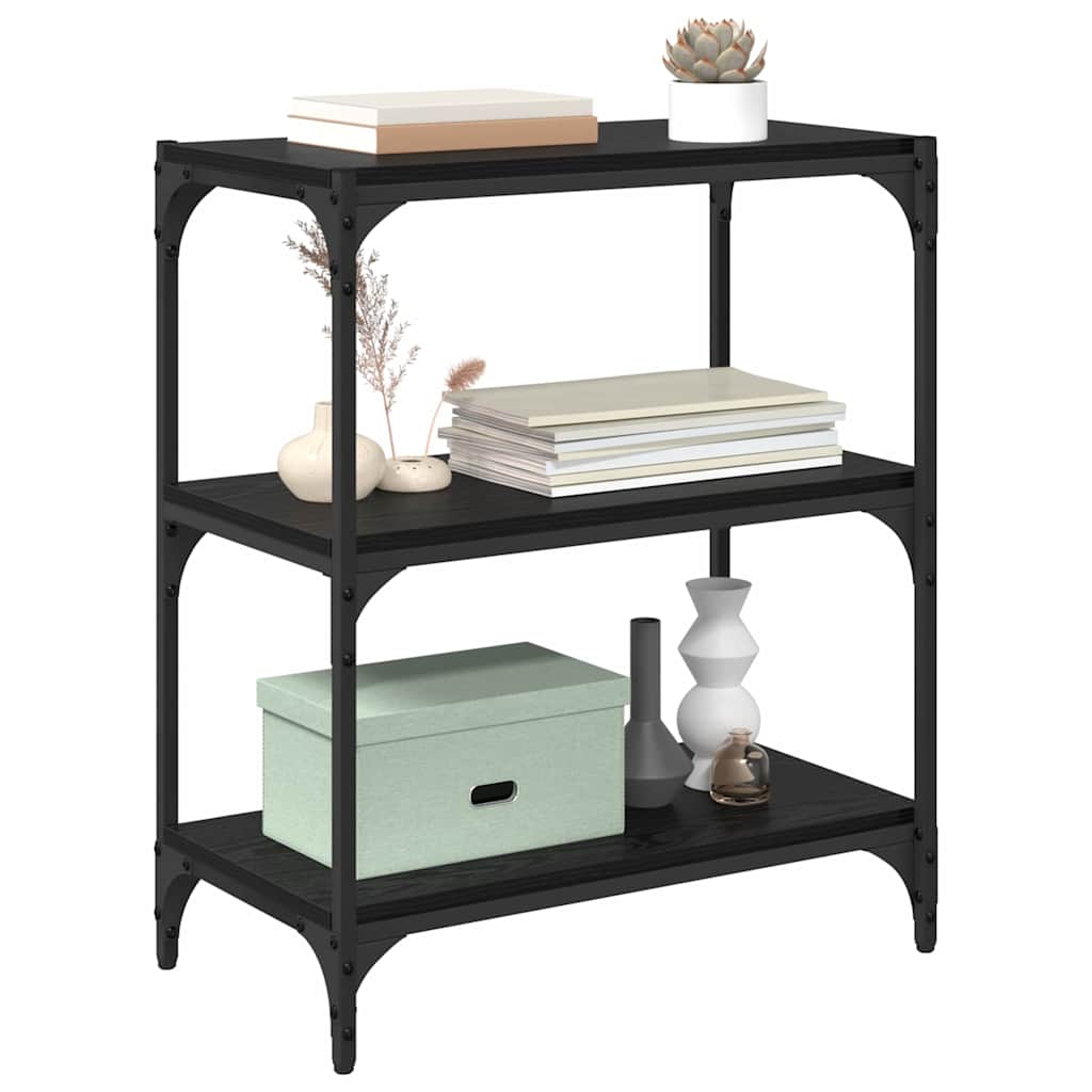 Bücherregal Schwarz Eichen-Optik 60 x 33 x 70,5 cm