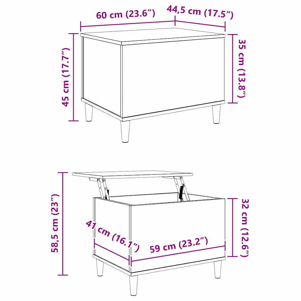 Nachttisch Artisan-Eiche 60 x 44.5 x 45 cm Holzwerkstoff