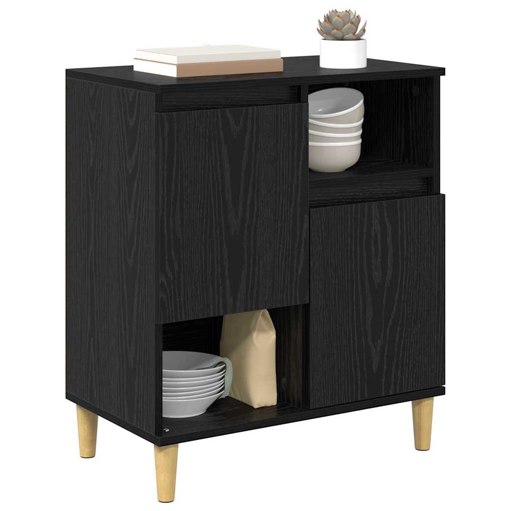 Sideboard Schwarz Eichen-Optik 35 x 60 x 70 cm Holzwerkstoff