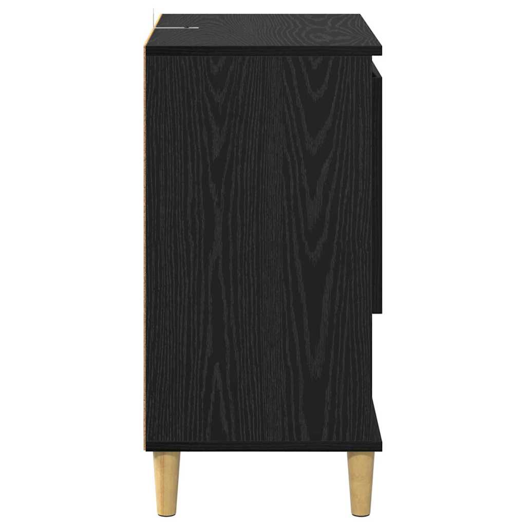 Sideboard Schwarz Eichen-Optik 35 x 60 x 70 cm Holzwerkstoff