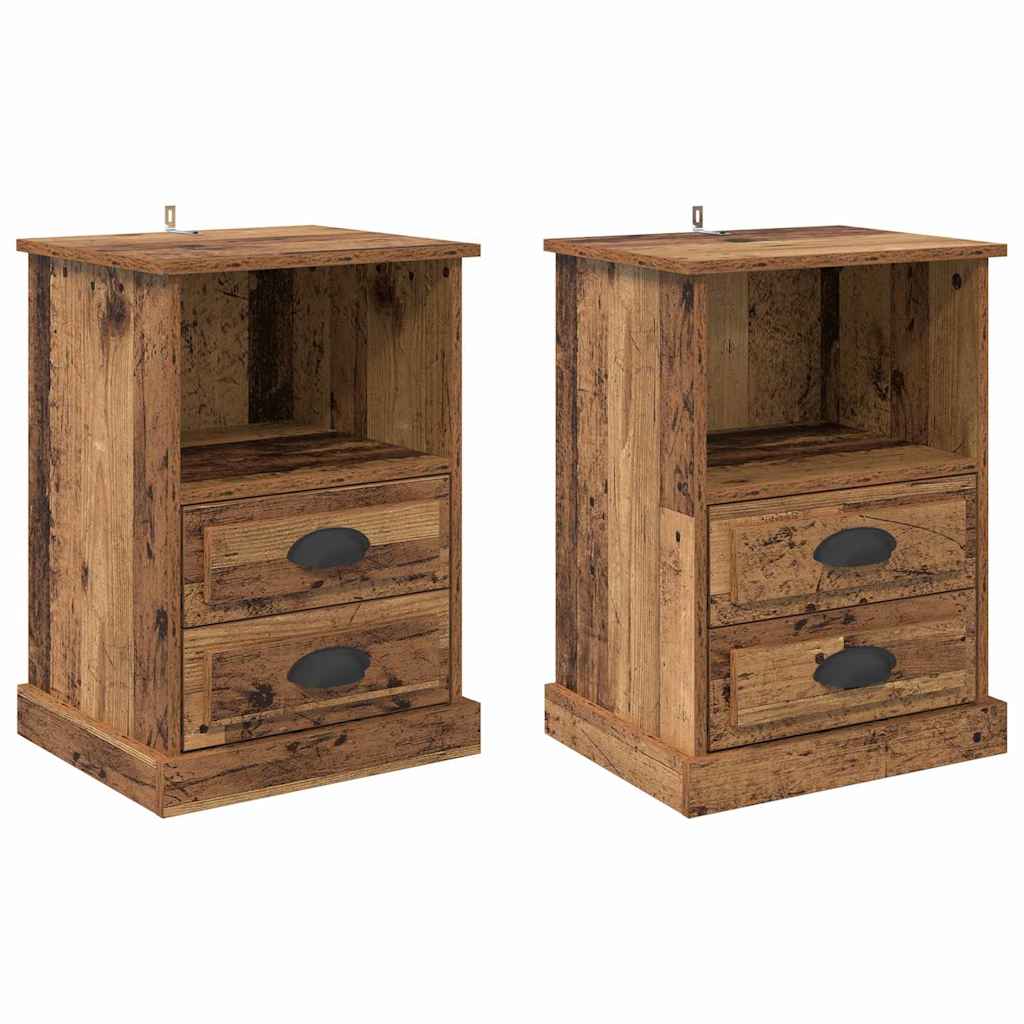 Nachttisch 2 pcs Altholz 43 x 36 x 60 cm Holzwerkstoff