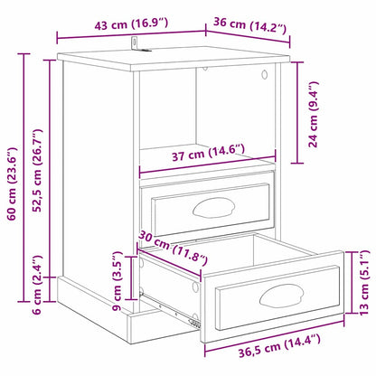 Nachttisch Artisan-Eiche 43 x 36 x 60 cm Holzwerkstoff