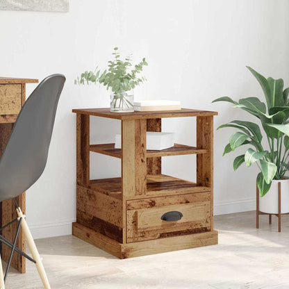 Nachttisch mit Schubladen Altholz 50 x 50 x 60 cm Holzwerkstoff