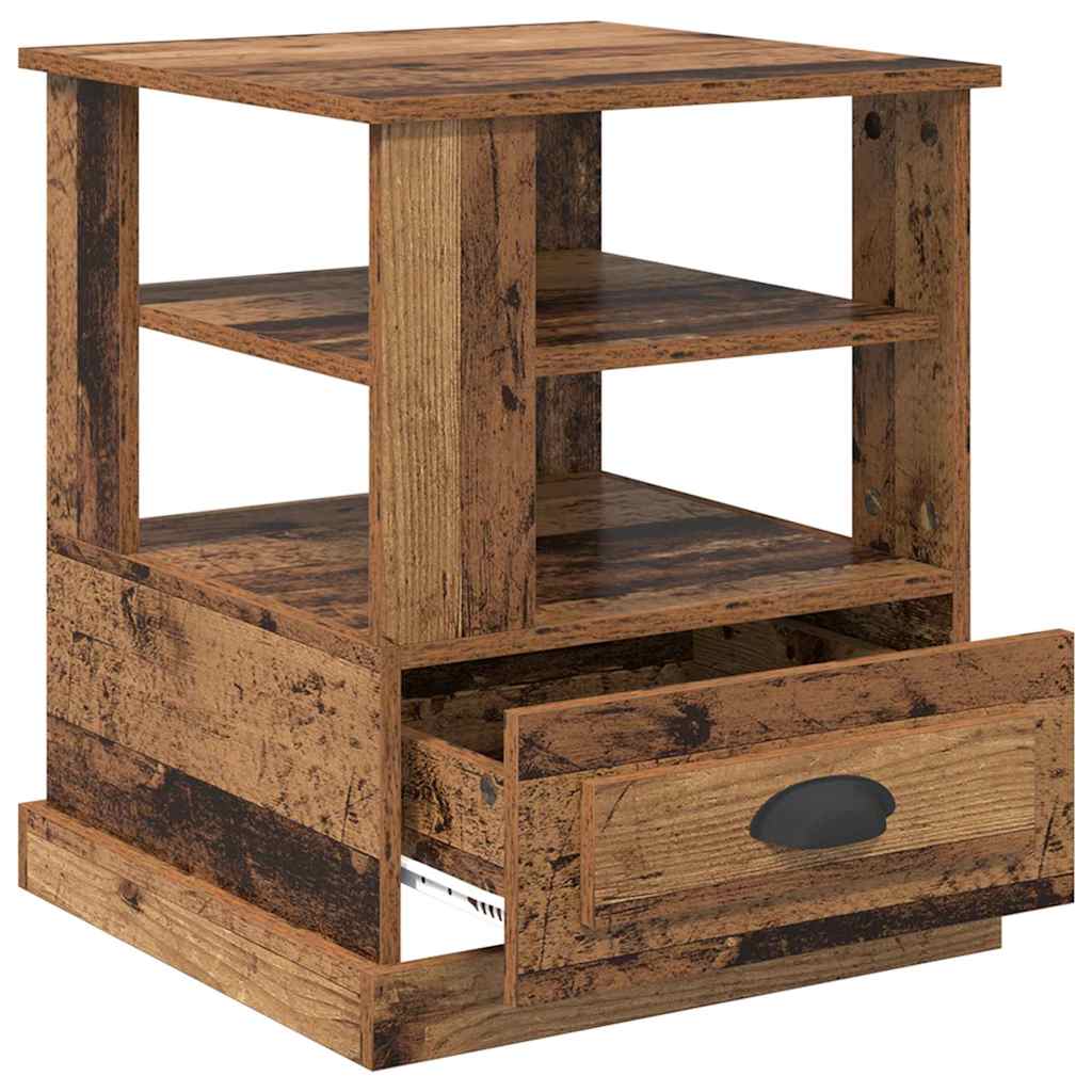 Nachttisch mit Schubladen Altholz 50 x 50 x 60 cm Holzwerkstoff