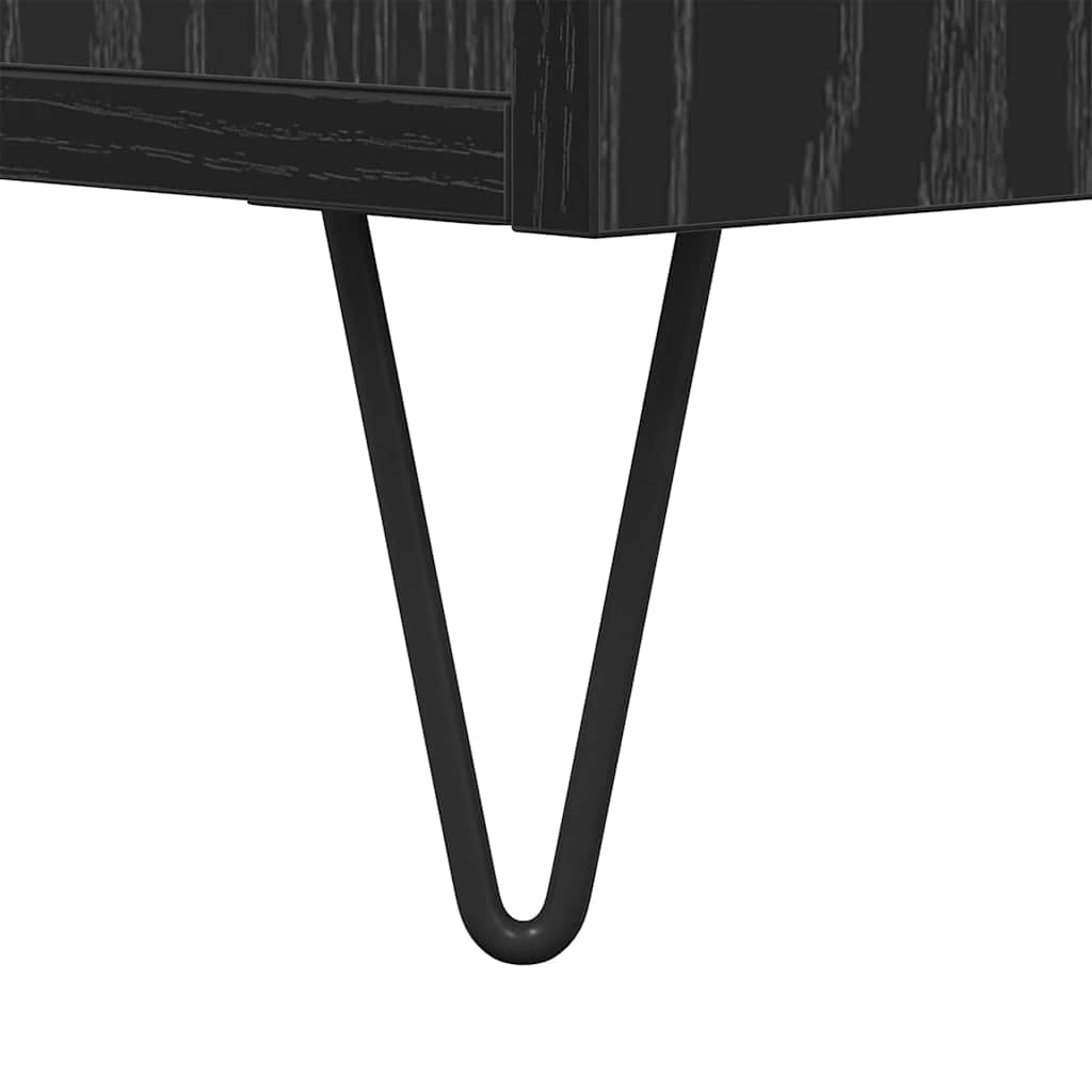 Sideboard Schwarz Eichen-Optik 34 x 34,5 x 90 cm Holzwerkstoff