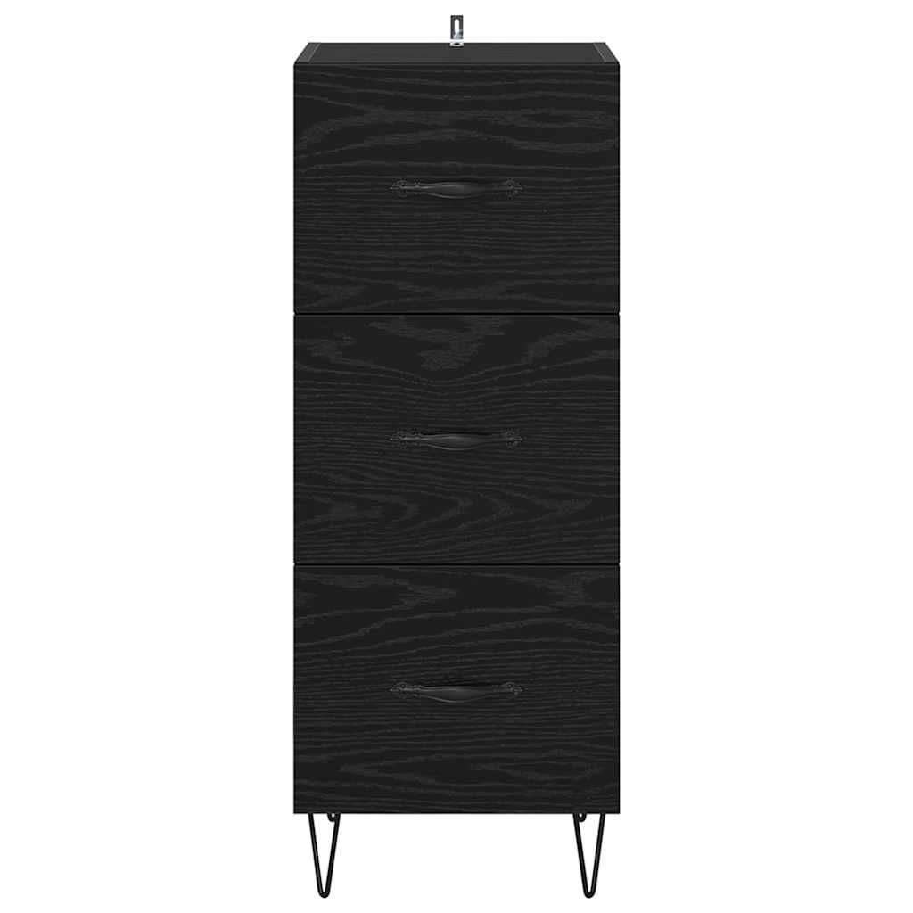 Sideboard Schwarz Eichen-Optik 34 x 34,5 x 90 cm Holzwerkstoff