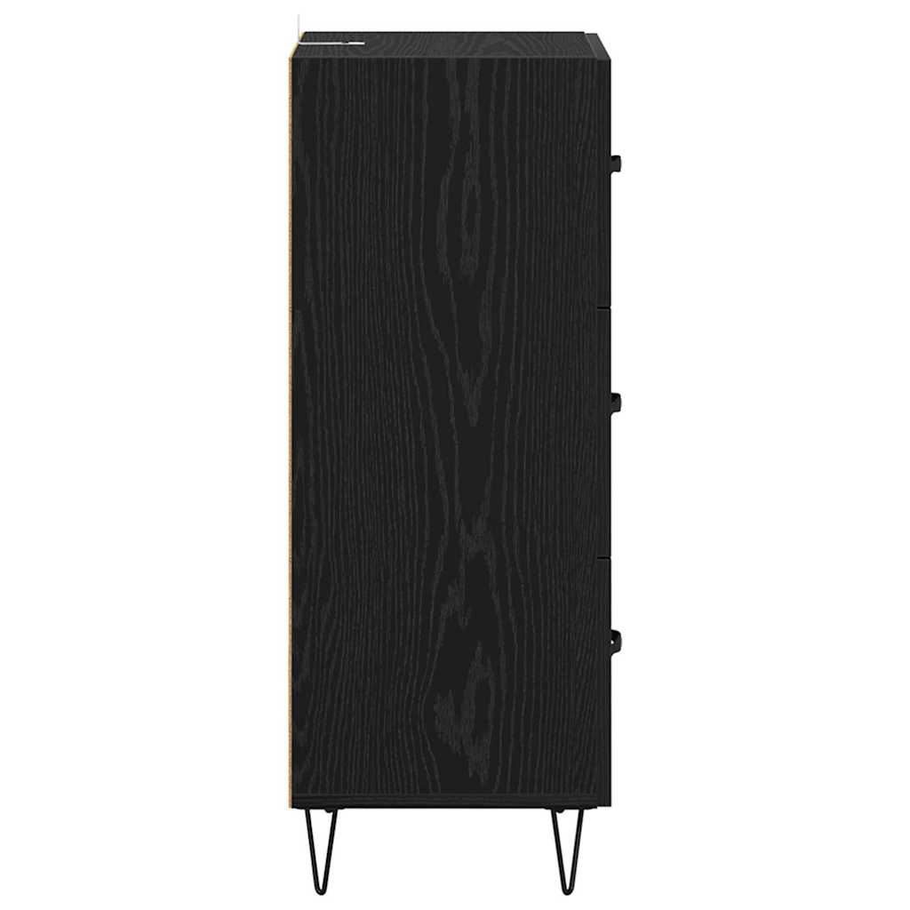 Sideboard Schwarz Eichen-Optik 34 x 34,5 x 90 cm Holzwerkstoff