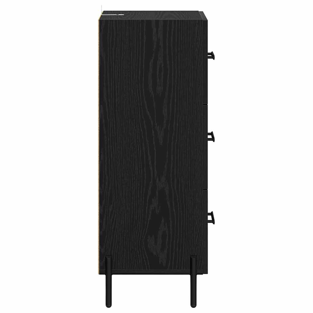 Sideboard Schwarz Eichen-Optik 34 x 34,5 x 90 cm Holzwerkstoff