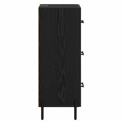 Sideboard Schwarz Eichen-Optik 34 x 34,5 x 90 cm Holzwerkstoff