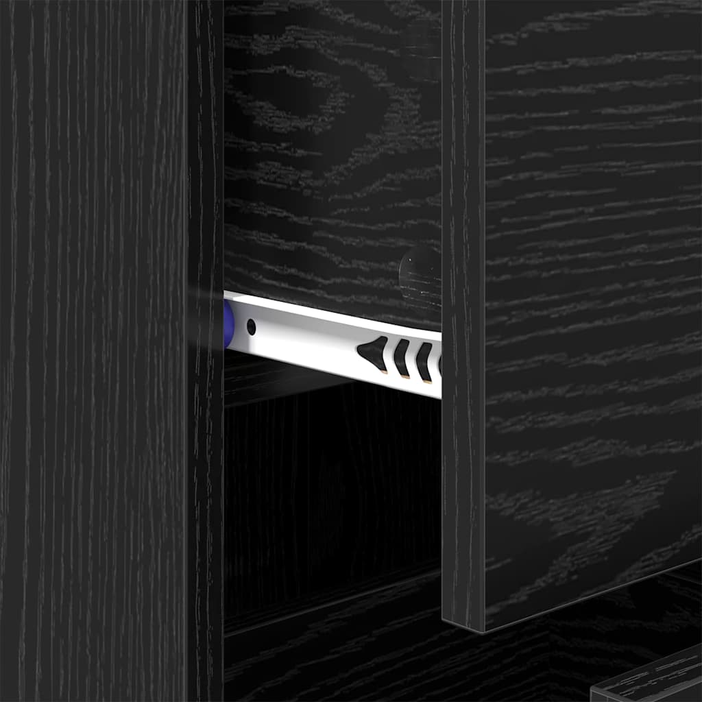 Sideboard Schwarz Eichen-Optik 34 x 34,5 x 90 cm Holzwerkstoff