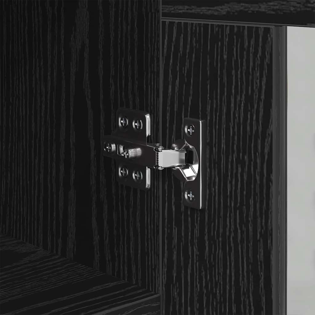 Sideboard Schwarz Eichen-Optik 34 x 34,5 x 90 cm Holzwerkstoff