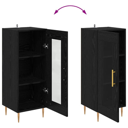 Sideboard Schwarz Eichen-Optik 34 x 34,5 x 90 cm Holzwerkstoff