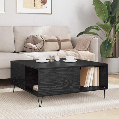 Couchtisch Schwarz Eichen-Optik 80 x 80 x 36.5 cm Holzwerkstoff