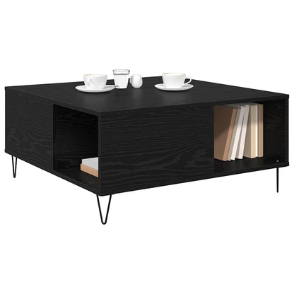 Couchtisch Schwarz Eichen-Optik 80 x 80 x 36.5 cm Holzwerkstoff