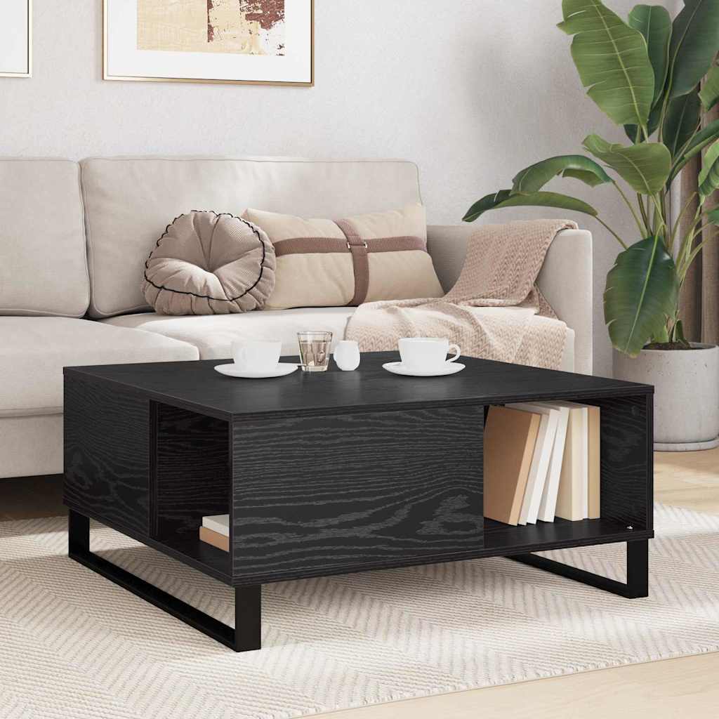Couchtisch Schwarz Eichen-Optik 80 x 80 x 36.5 cm Holzwerkstoff