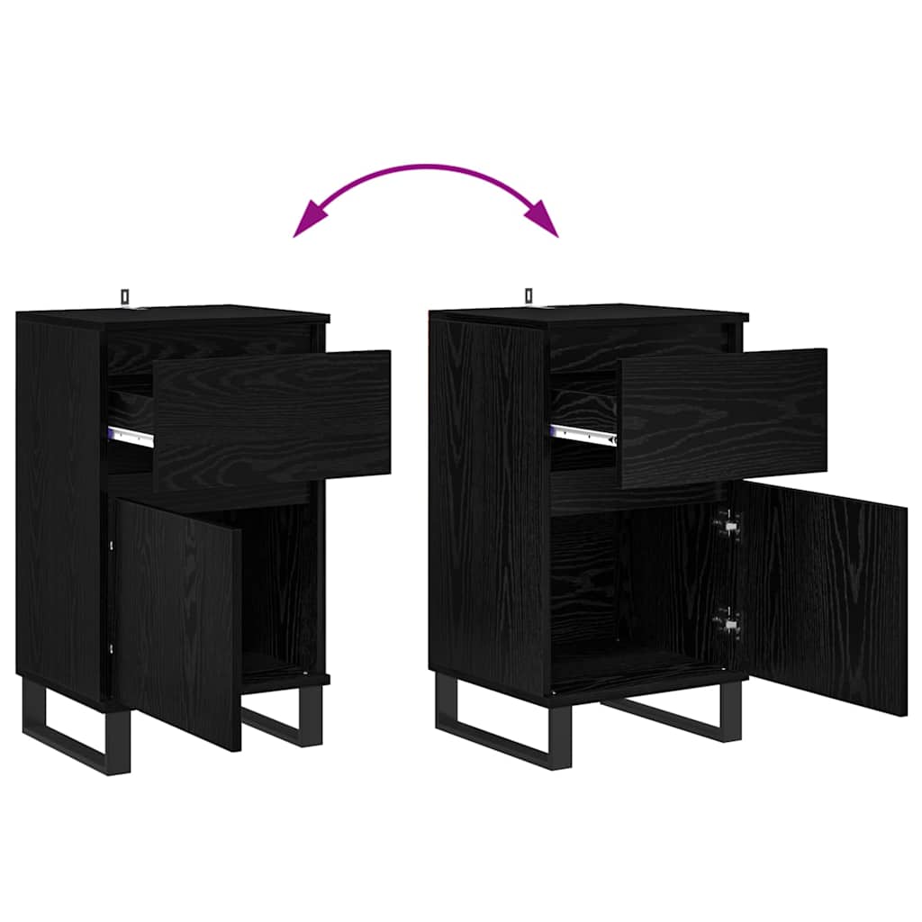 Sideboard Schwarz Eichen-Optik 35 x 40 x 70 cm Holzwerkstoff