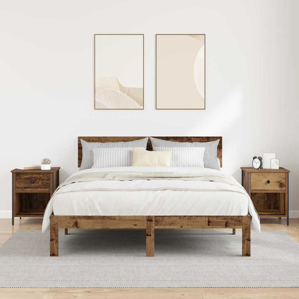 Nachttisch 2 pcs Altholz 40 x 42 x 50 cm Holzwerkstoff