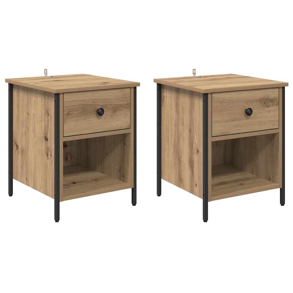 Nachttisch 2 pcs Artisan-Eiche 40 x 42 x 50 cm Holzwerkstoff