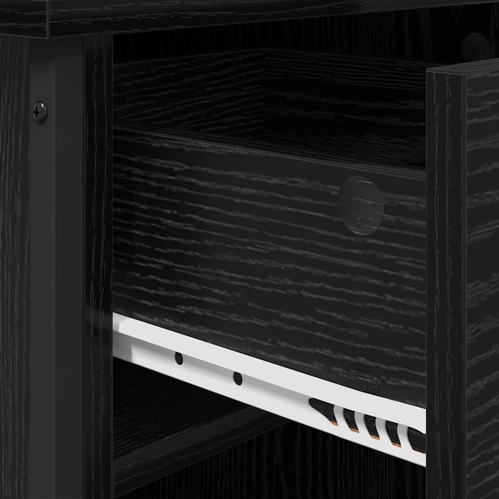 Nachttisch 2 pcs Schwarz Eichen-Optik 40 x 42 x 50 cm