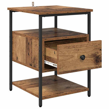 Nachttisch mit Schubladen Altholz 40 x 42 x 56 cm Holzwerkstoff