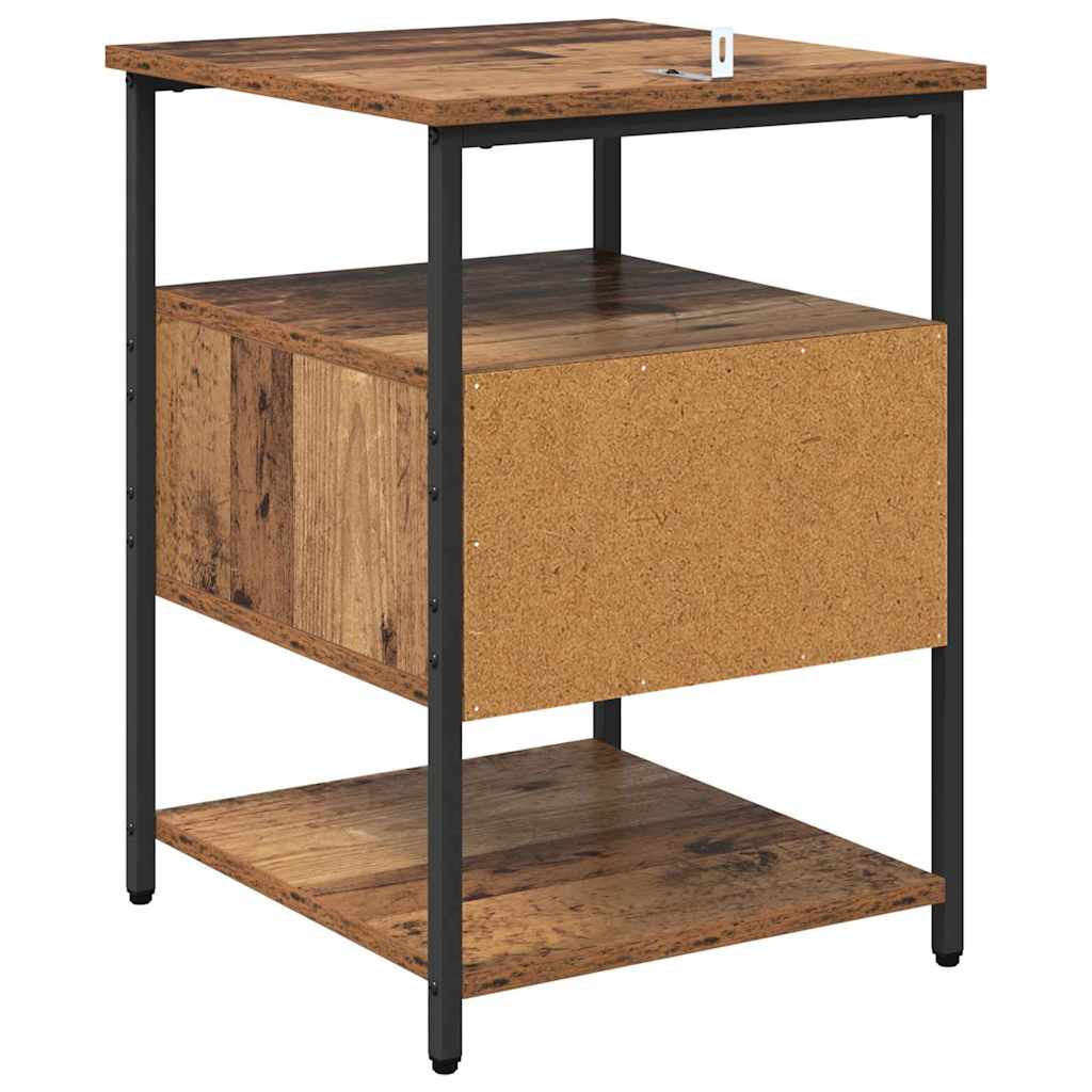 Nachttisch mit Schubladen Altholz 40 x 42 x 56 cm Holzwerkstoff