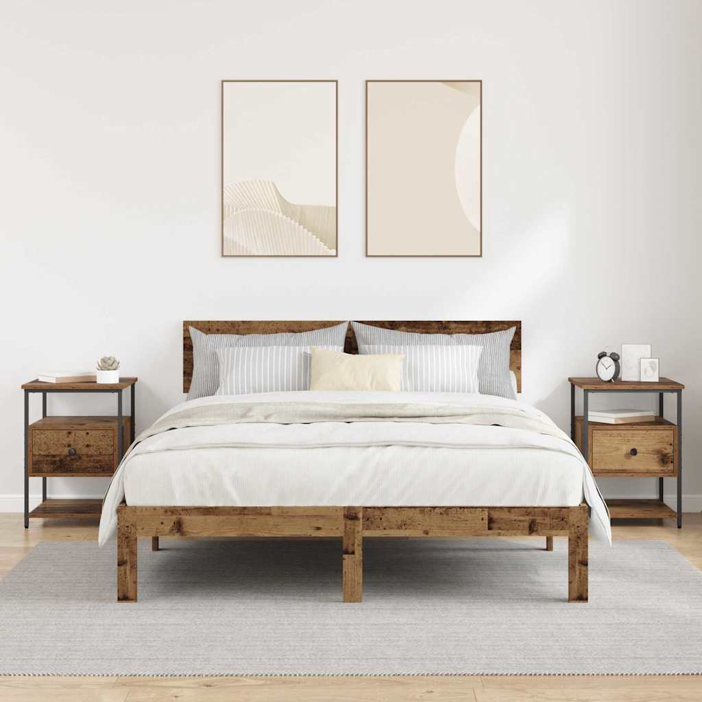 Nachttisch 2 pcs Altholz 40 x 42 x 56 cm Holzwerkstoff